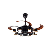 Qulik Modern Black- Golden Chandilier Fan - 6073-B