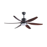 Qulik Silex 54"- Modern Decorative Silent ABS Blade Under light with Remote Ceiling Fan (Dark Wood Grain) Q-6507-DW
