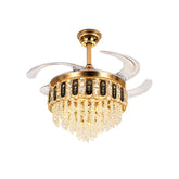 Qulik Traditional Golden Black Chandilier Fan | K6251