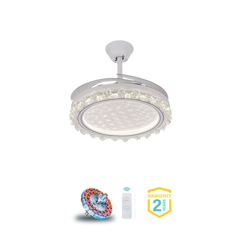 Qulik Modern White Chandilier Fan | K6358-A