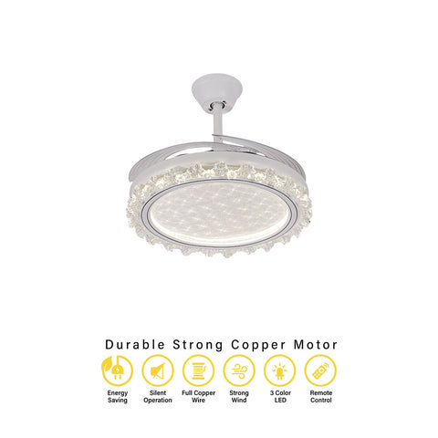 Qulik Modern White Chandilier Fan | K6358-A