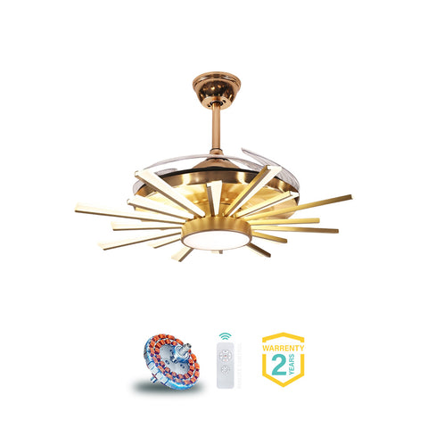Qulik Modern Golden Chandilier Fan | K6289