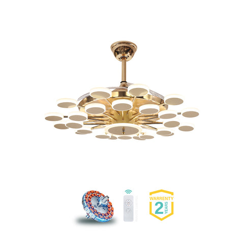 Qulik Modern Golden Chandilier Fan | K6291