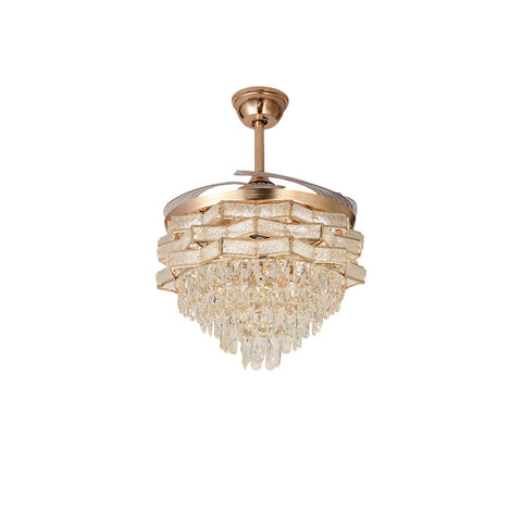 Qulik Traditional Golden Chandilier Fan | K6323