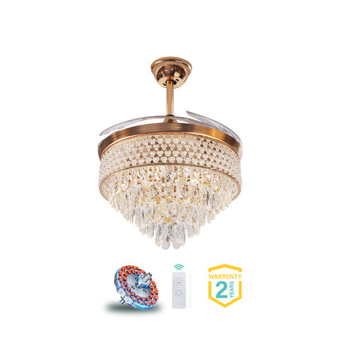 Qulik Traditional Golden Chandilier Fan | K6272