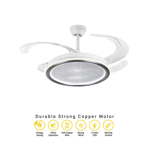 Qulik Modern White Chandilier Fan | K6358