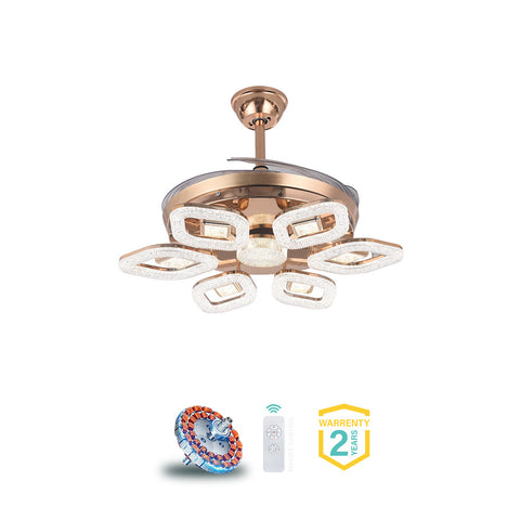 Qulik Modern Golden Chandilier Fan | T8299