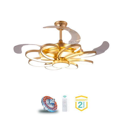Qulik Traditional Golden Chandilier Fan | K228