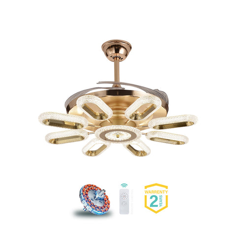 Qulik Modern Golden Chandilier Fan | K6303