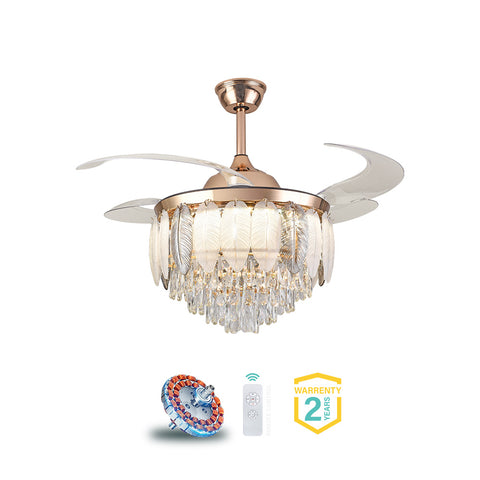 Qulik Traditional Golden Chandilier Fan | T8255