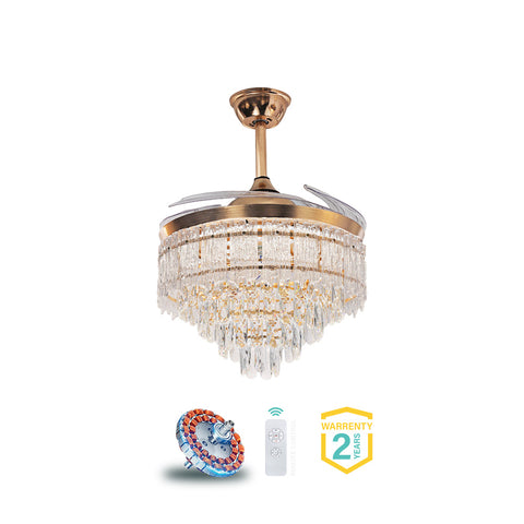Qulik Traditional Golden Chandilier Fan | T8329