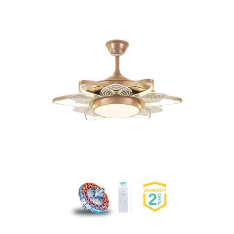 Qulik Modern Golden Chandilier Fan | K6334