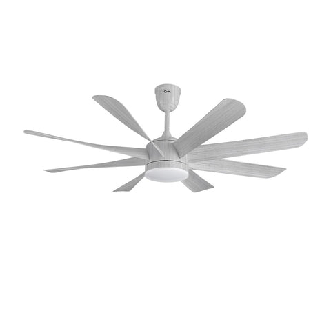 Qulik Helix UL 60"- Modern Decorative Silent ABS Blade Under light with Remote Ceiling Fan (White Wood) Q-6522-WW
