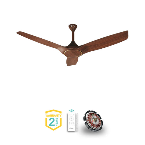 Qulik Aerovane 52" Modern Decorative Silent ABS Blade Remote Ceiling Fan (Dark-Wood ) Q-6572-DW