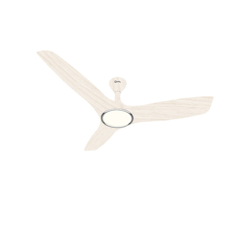 Qulik Aerovane 52" Modern Decorative Silent ABS Blade Remote Under Light Ceiling Fan (White Wood) Q-6572-WW-UL