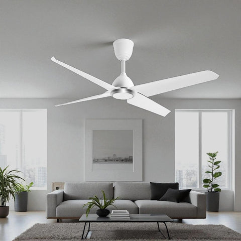 Qulik Aero-X 54"- Decorative Energy Saving BLDC Remote Control Ceiling Fan (Parle White) | Q-6578-PW