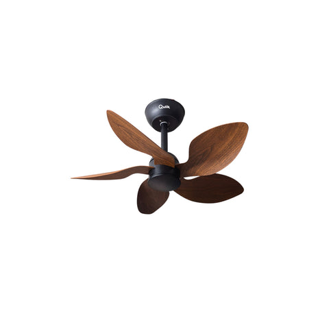Qulik Flora 28" Modern Decorative Silent ABS Blade Remote Ceiling Fan (Dark Wood) Q-D77089-DW