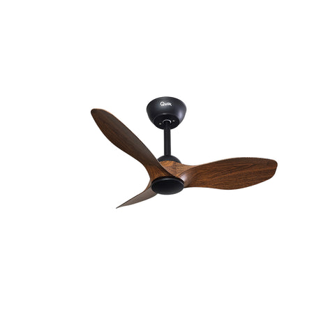 Qulik Spinner Pro 32" Modern Decorative Silent ABS Blade Remote Ceiling Fan (Dark Wood) Q-D78021-DW