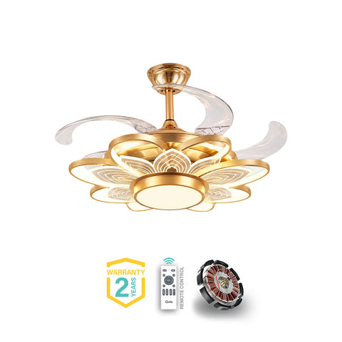 Qulik Modern Golden Chandilier Fan | K6334