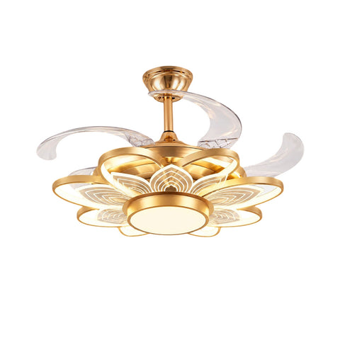 Qulik Modern Golden Chandilier Fan | K6334