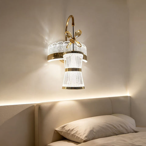 Qulik Gold Crystal Hourglass Wall Light (QL-10701WL)