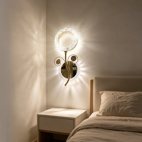 Qulik Gold Double Ring Crystal Wall Light (QL-10758WL)