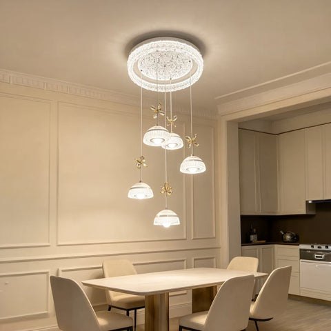 Qulik Gold Crystal Bell Cluster Hanging Light (QL-2291HL)