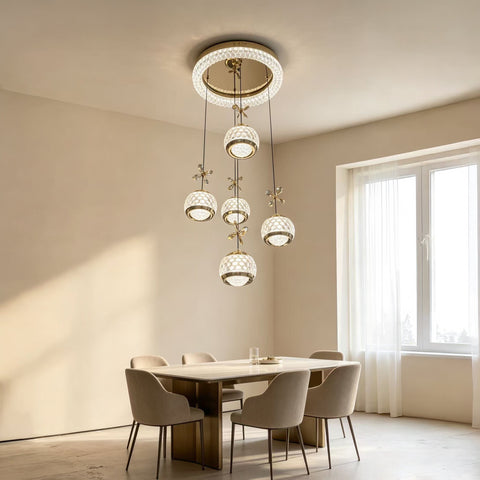 Qulik Gold Crystal Globe Cluster Hanging Light (QL-2478HL)
