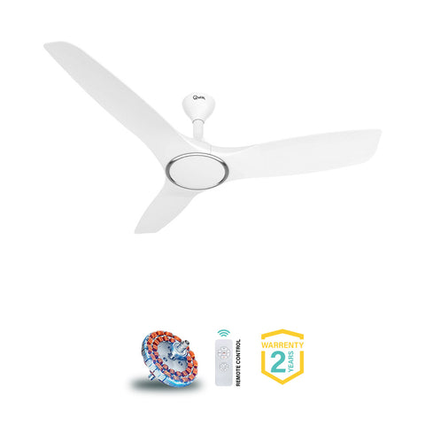 Qulik Aerovane 52" Modern Decorative Silent ABS Blade Remote Ceiling Fan (White ) Q-6572-W