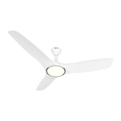 Qulik Aerovane 52" Modern Decorative Silent ABS Blade Remote Under Light Ceiling Fan (White ) Q-6572-W-UL