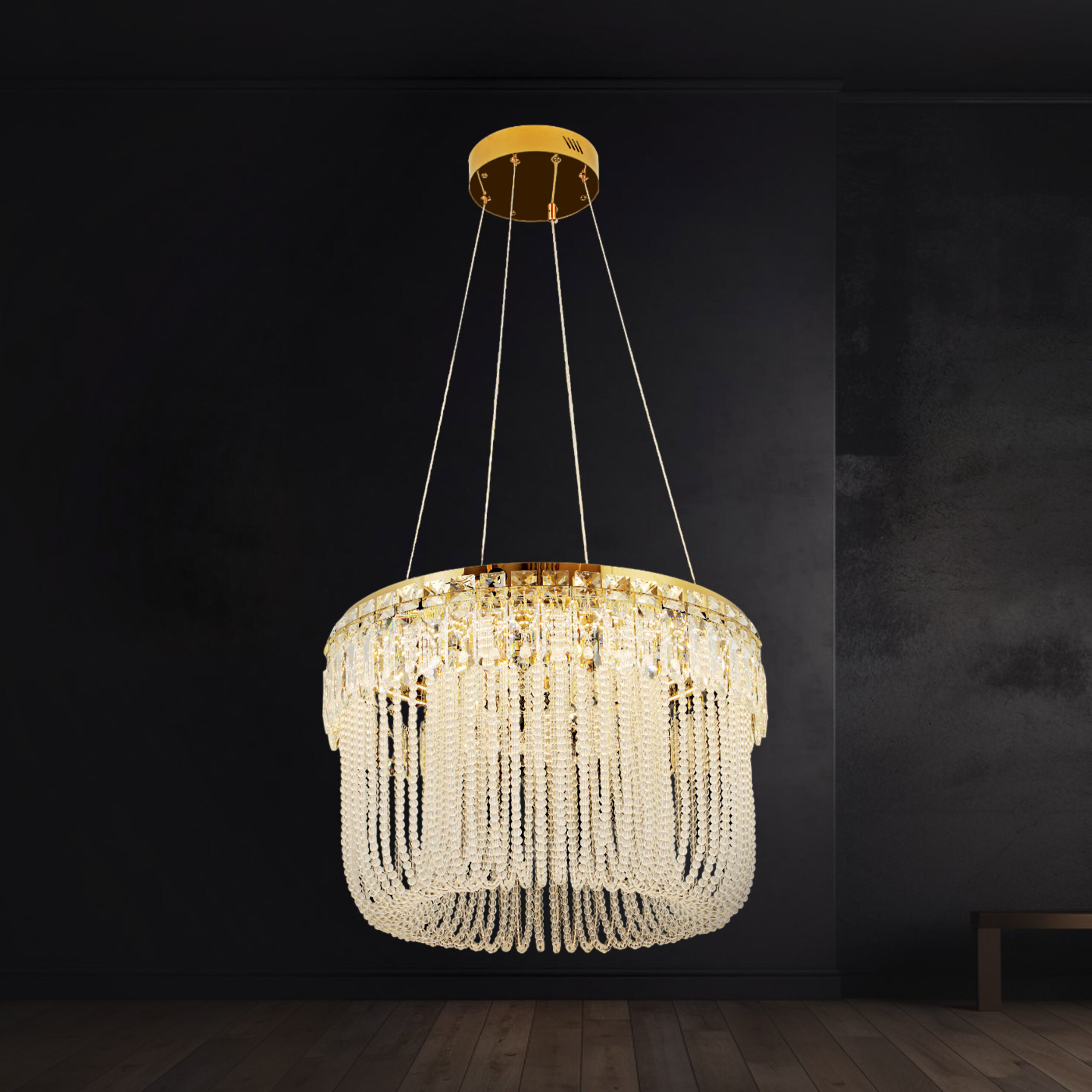 Modern Crystal Chandeliers Lighting Pendant Ceiling Lamp with 3